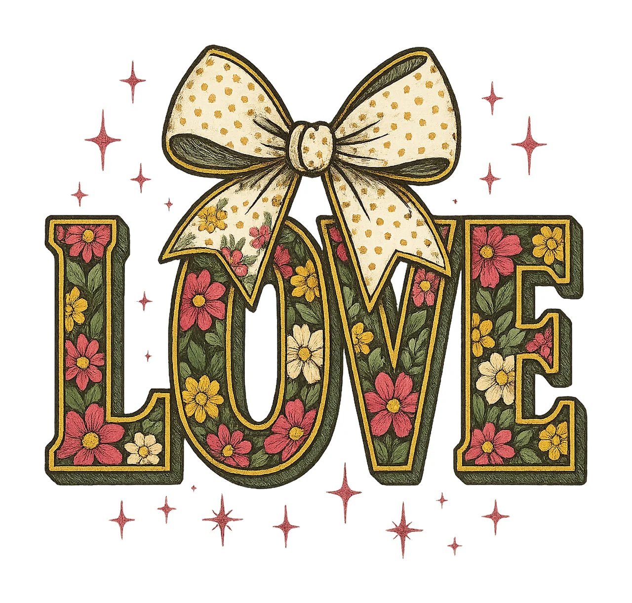Pink Glitter Valentines Day Retro Valentine Coquette Bow