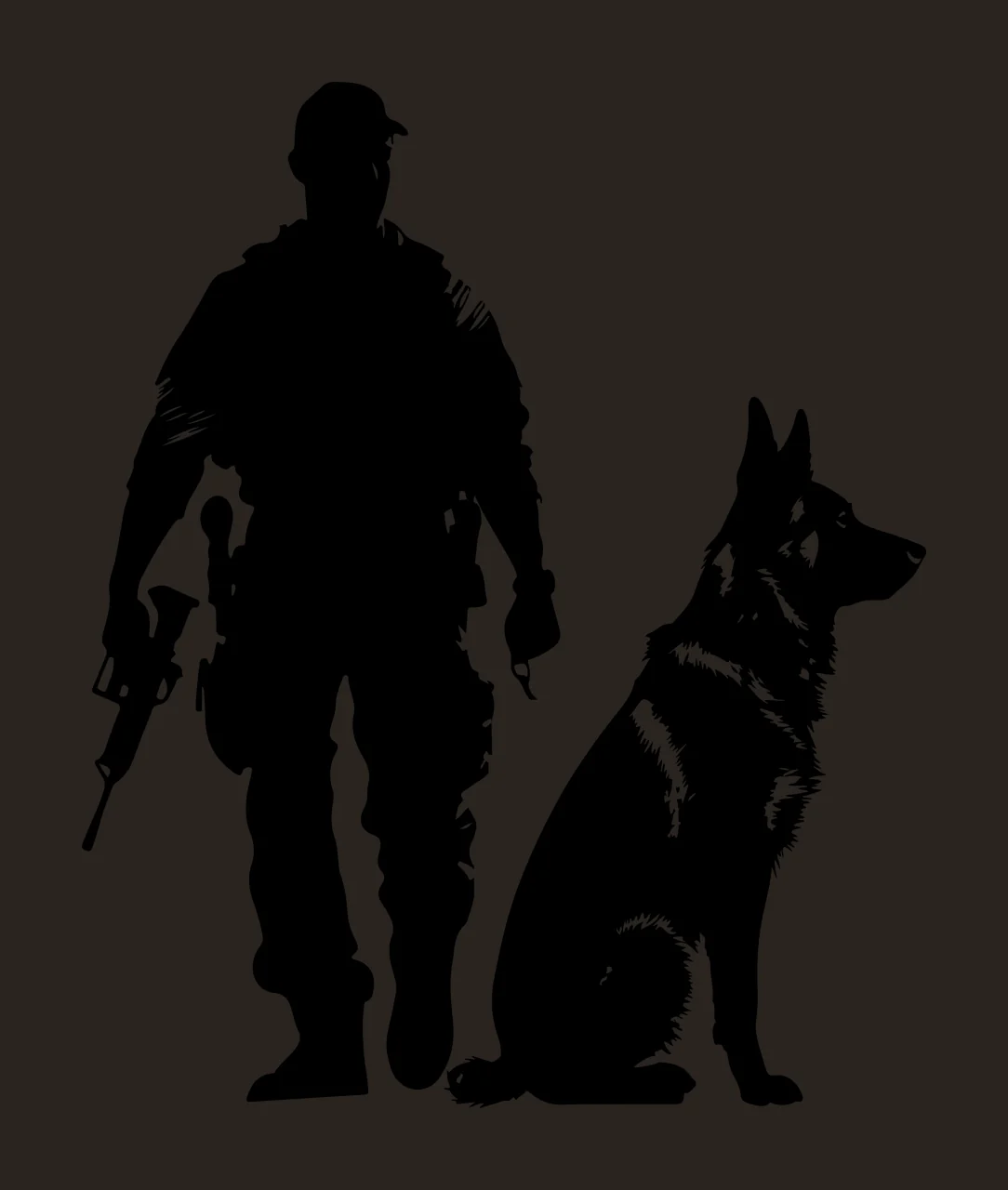 Dog Silhouette Of Person and walking weapon clothing black contrast preview thumbnail