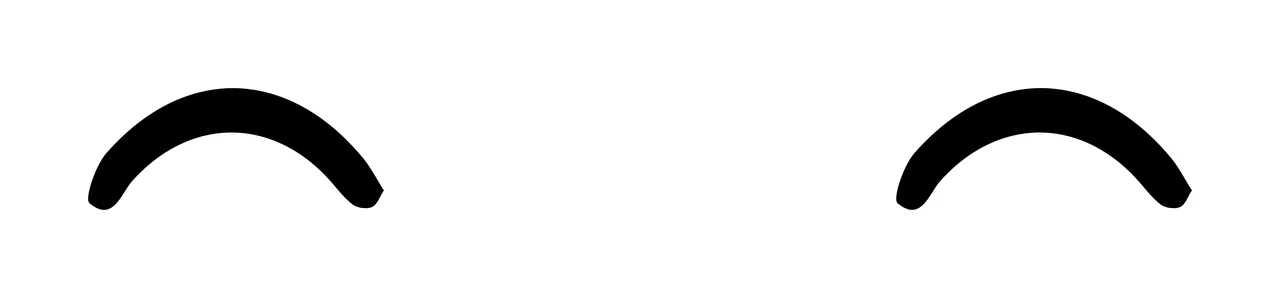 Two Symmetric Curved Black Lines Resembling Closed Eyes minimalist