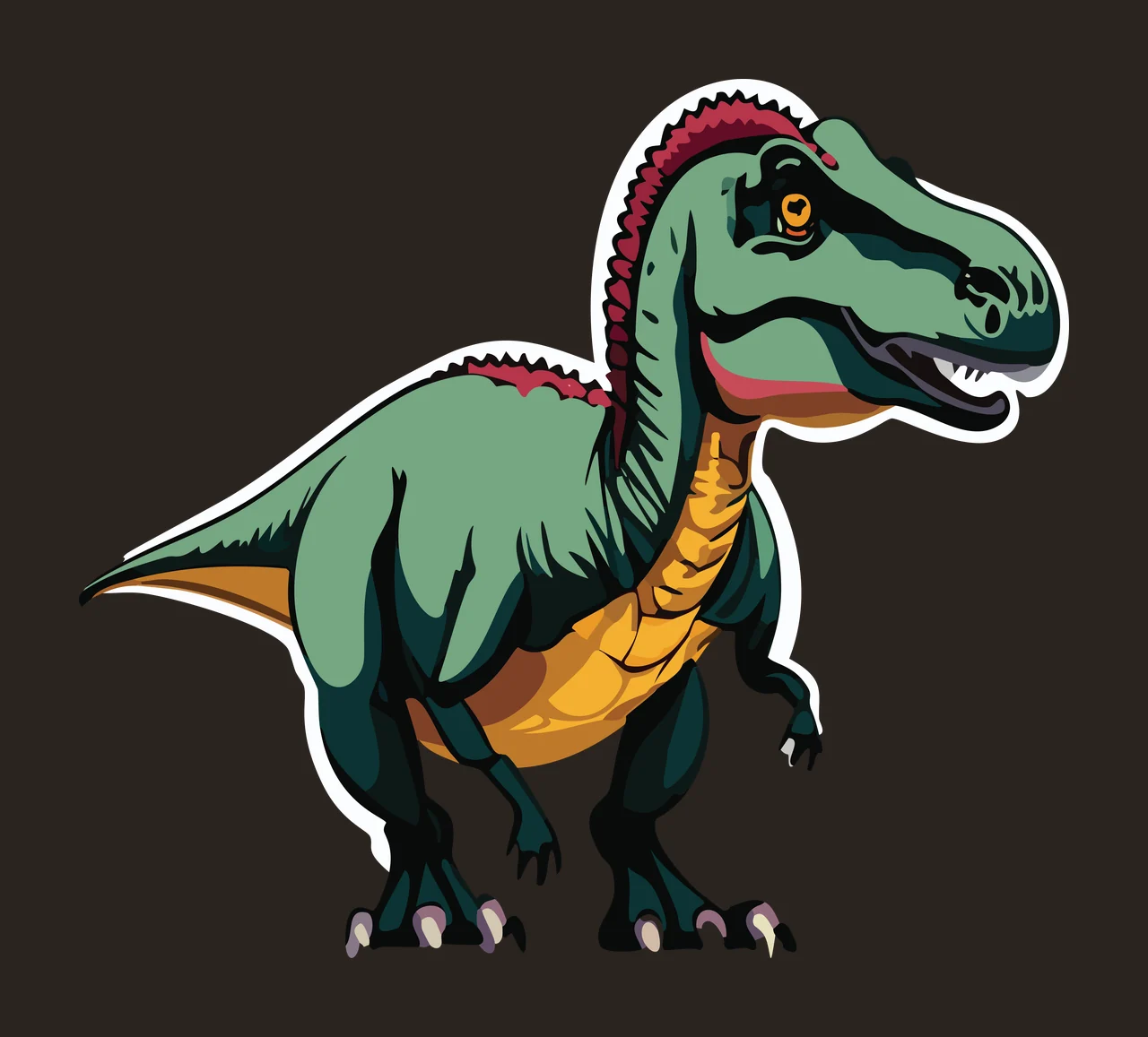 Dinosaur Tyrannosaurus Rex Silhouette In Profile standing body contrast preview thumbnail