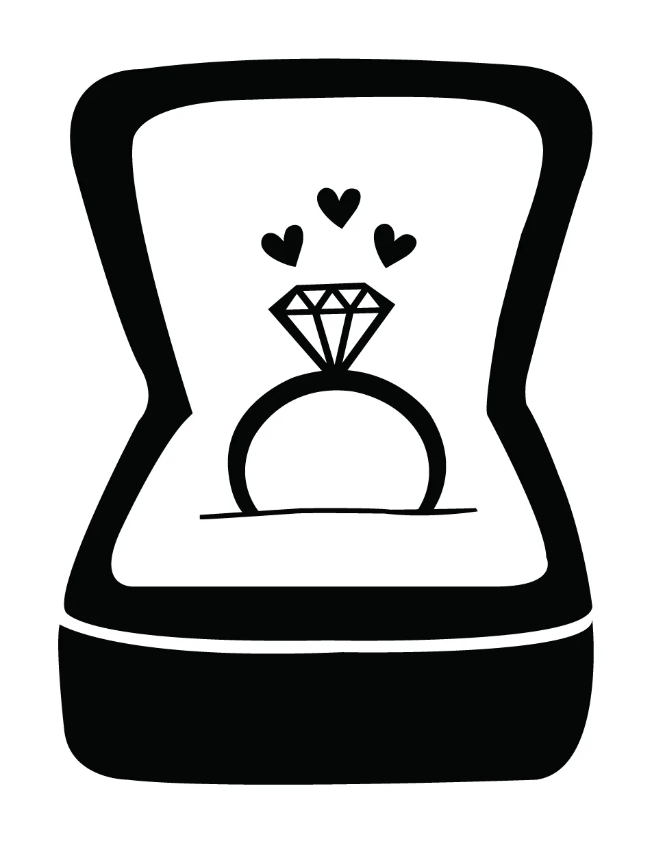 Ring Contained With Love And Gift In Black