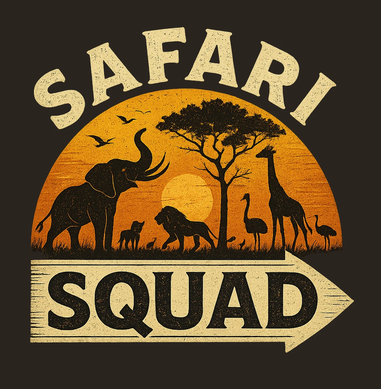 Safari Animal Hand Drawn Africa Wildlife Artwork Sublimation contrast preview thumbnail