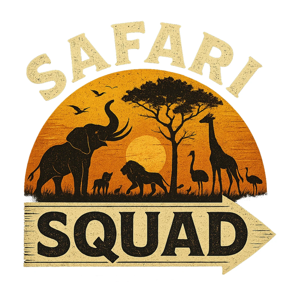 Safari Animal Hand Drawn Africa Wildlife Artwork Sublimation