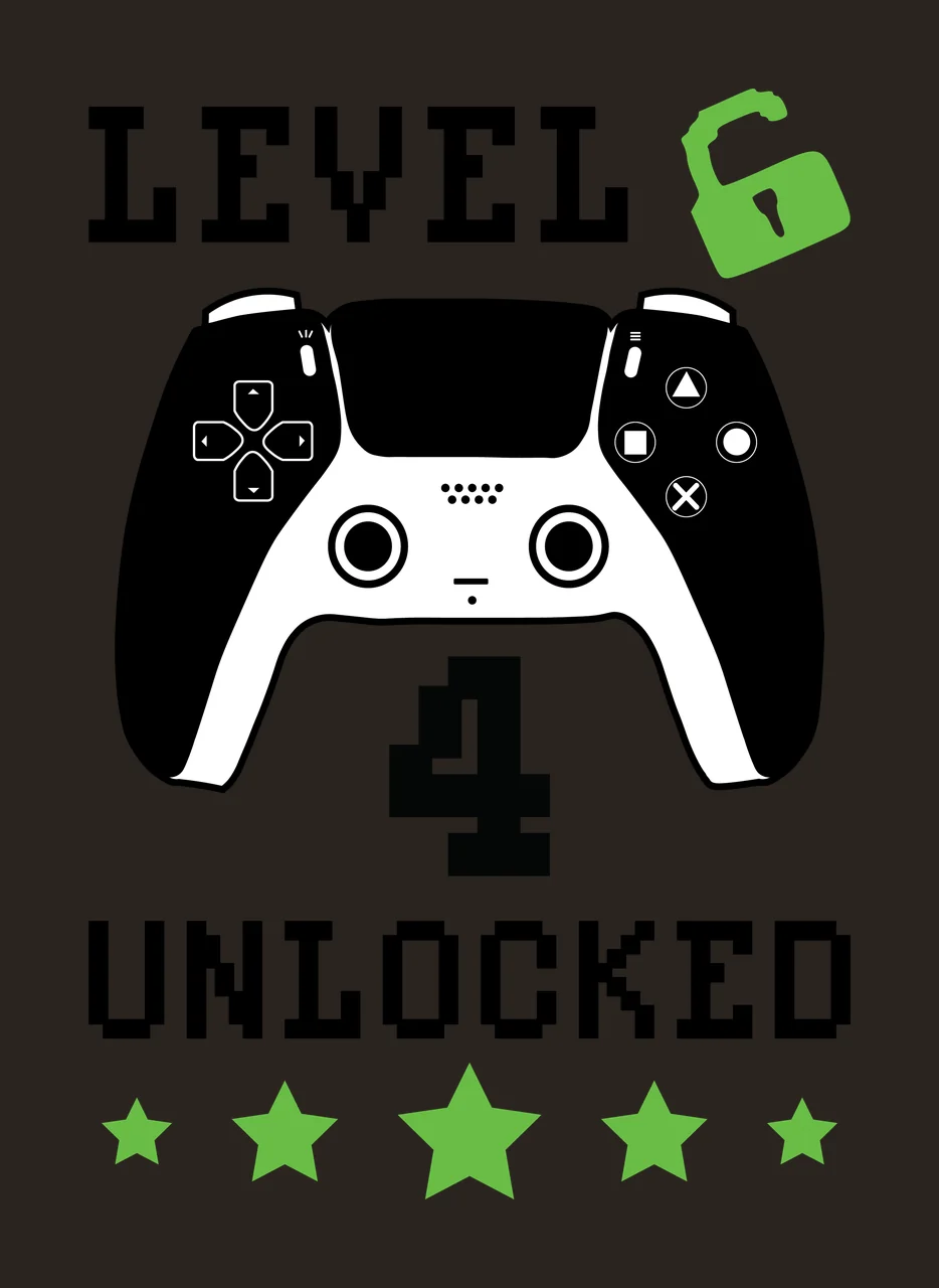 Level 6 4 Unlocked Gaming Controller Graphic locked lock stars contrast preview thumbnail