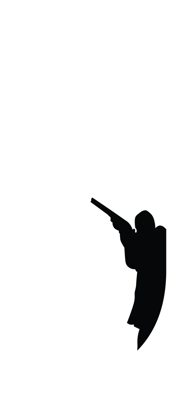 Can Glass Wrap Silhouette Shotgun Aiming Upwards