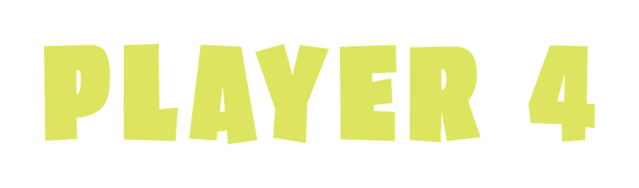 Player 4 Text Bold Font black white lettering sans serif label