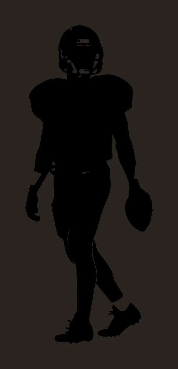 Football Player Black Silhouette Of A Sports Holding standing contrast preview thumbnail