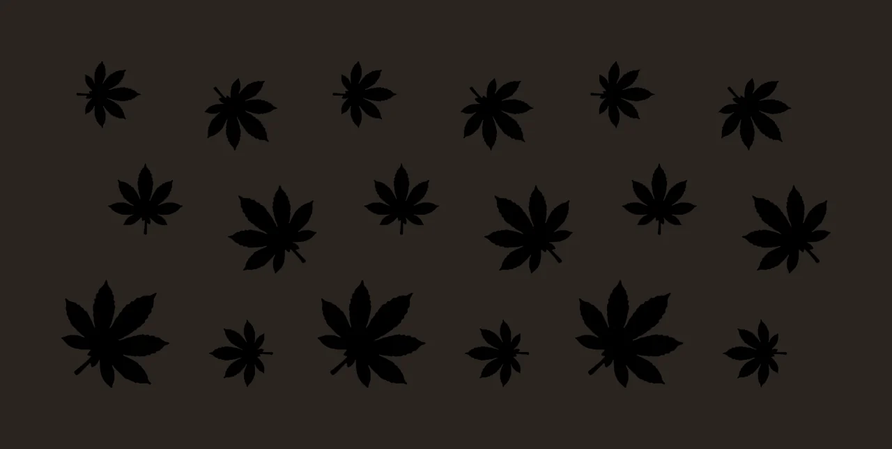 Can Glass Wrap Pattern Of Scattered Black Botanical leaves contrast preview thumbnail