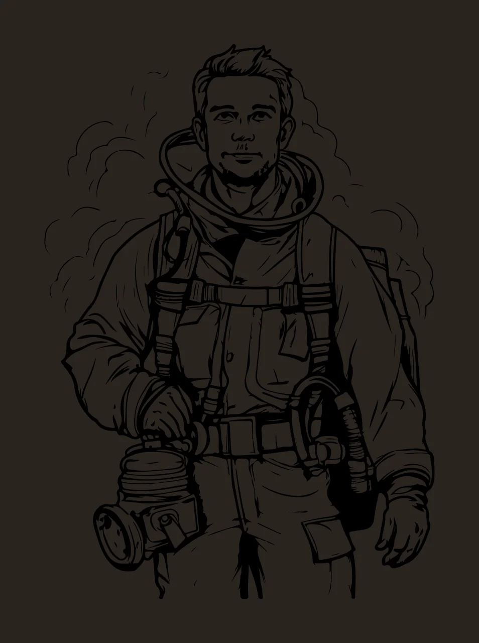 Person Wearing Protective Industrial Mask standing harness contrast preview thumbnail