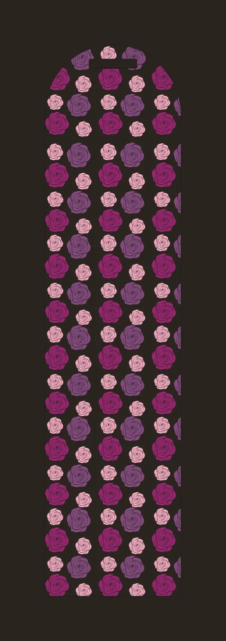Black Rose Pattern Vertical Label flower silhouette white tag contrast preview thumbnail