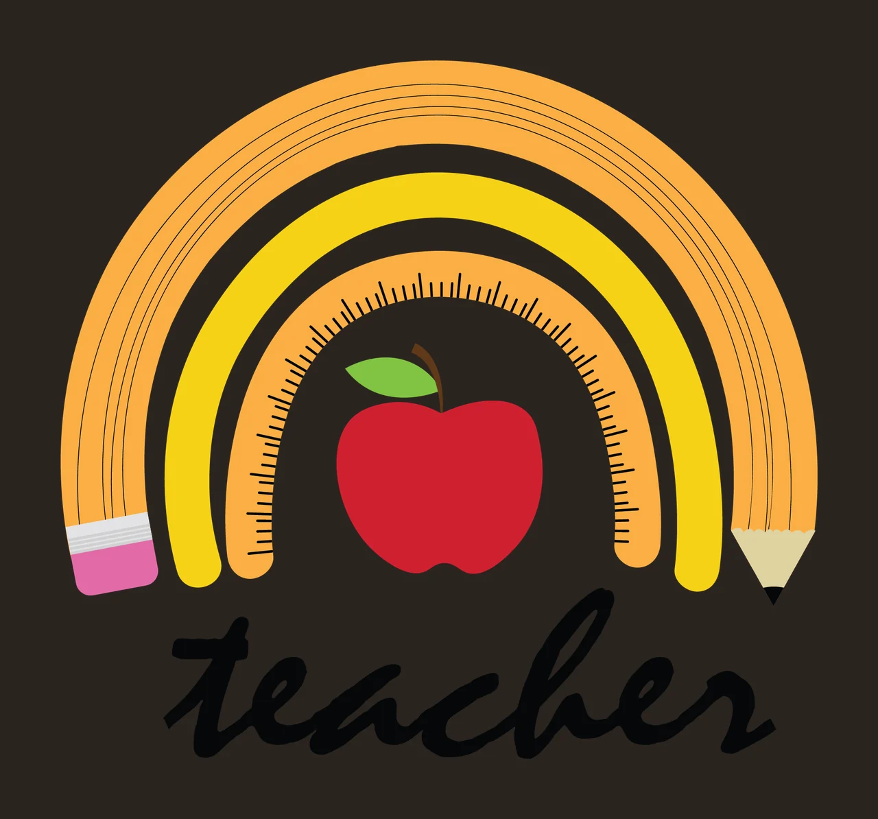 Teacher Rainbow teaching educator classroom school contrast preview thumbnail