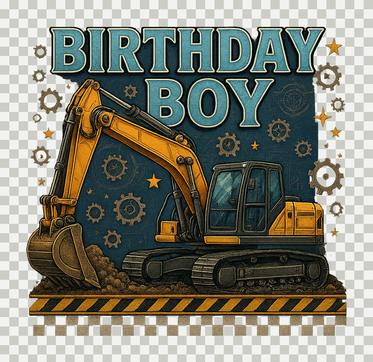 Birthday Boy Love Excavator Toddler Shirt Design Kid Gift transparency and detail preview thumbnail