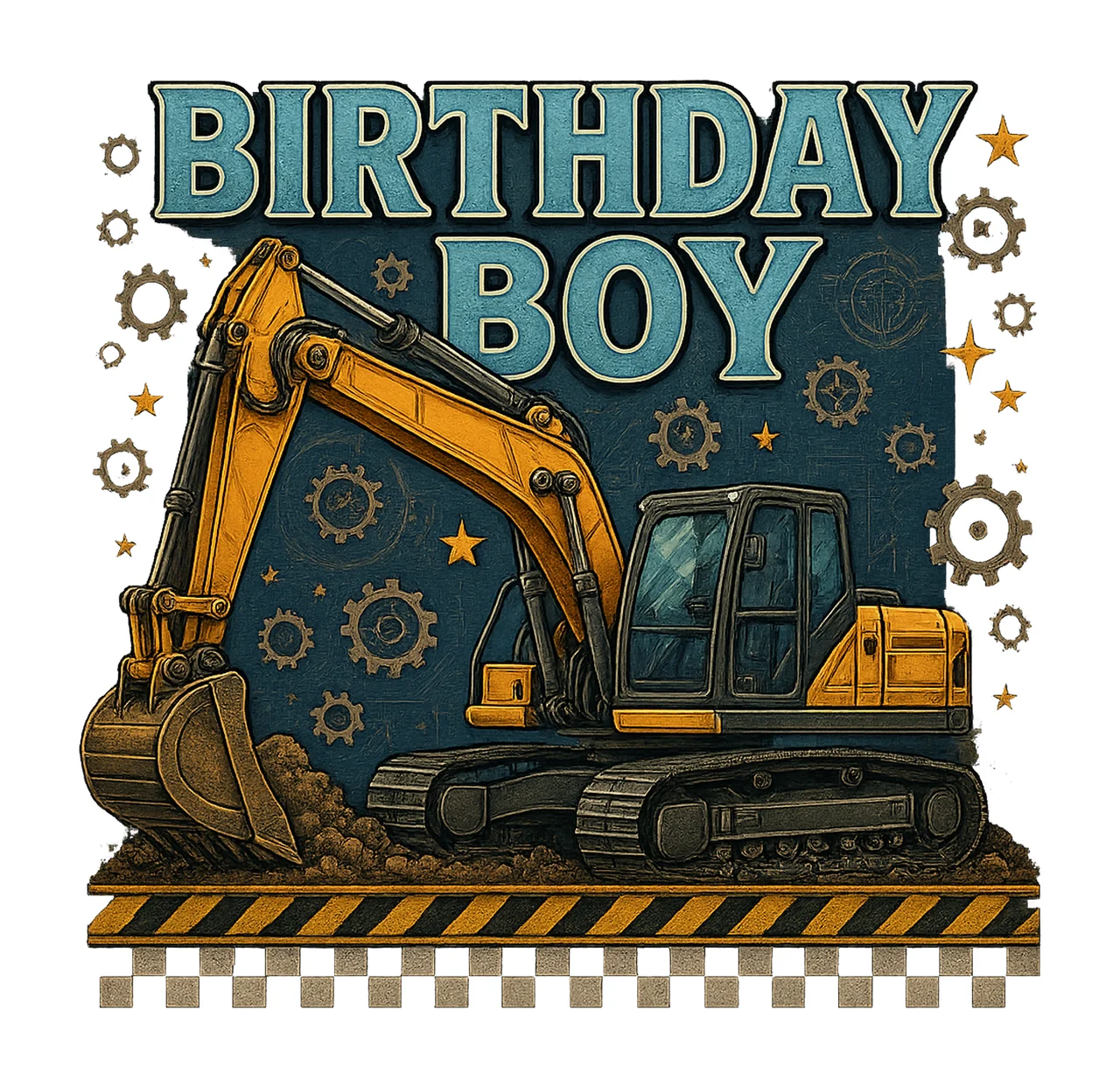 Birthday Boy Love Excavator Toddler Shirt Design Kid Gift