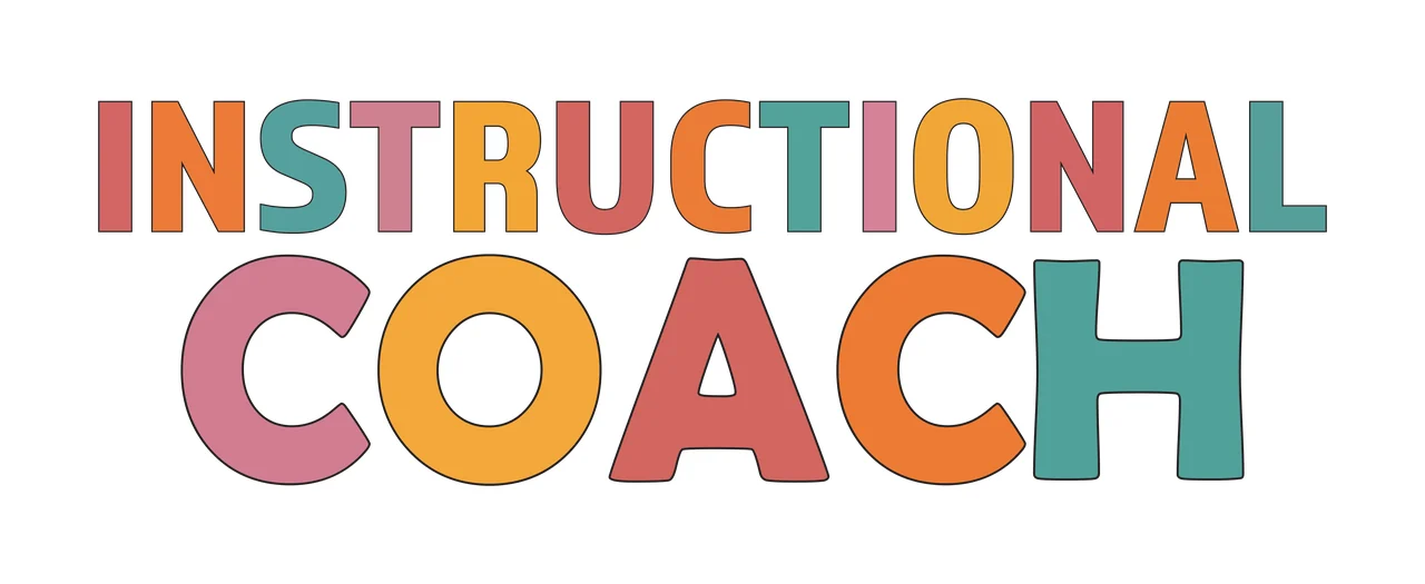 Instructional Coach Bold Black Text labeling plain lettering