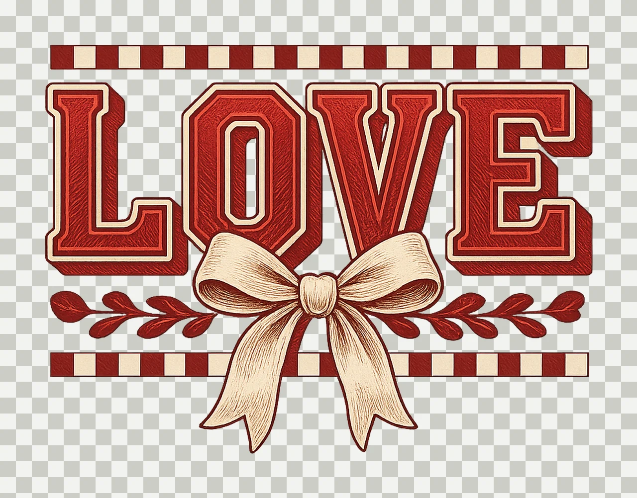 Retro XOXO Checker Coquette Valentines Varsity Design Cute transparency and detail preview thumbnail