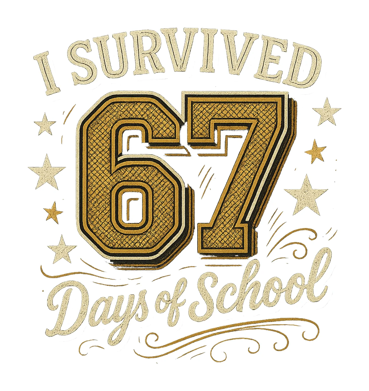 Funny 67 Days of School Survived Shirt Design Trending