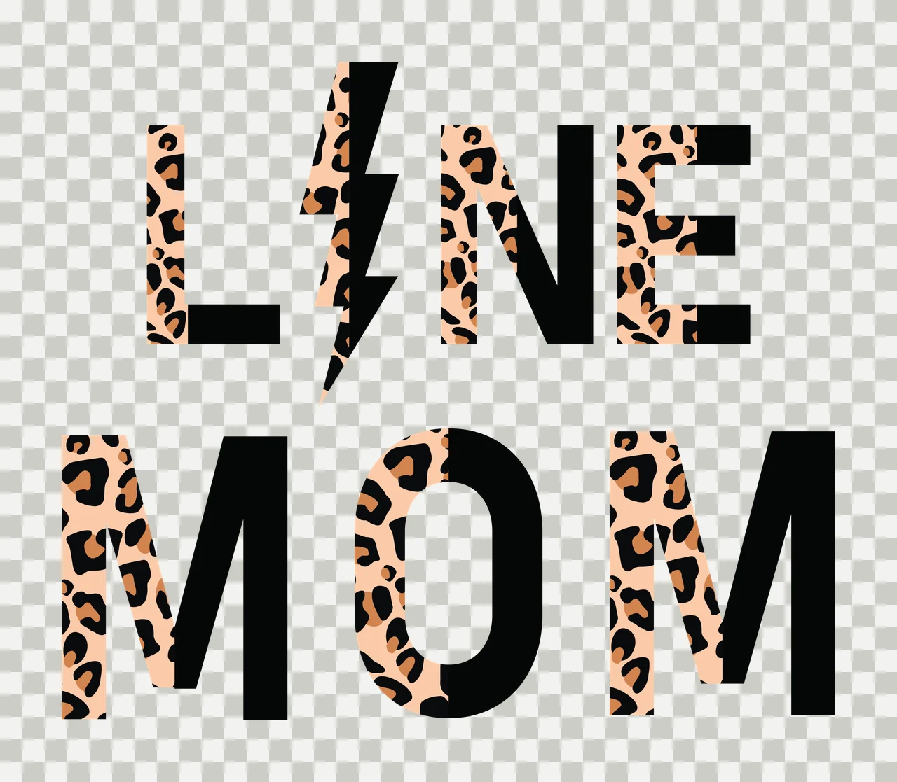 Mom Leopard Lite Mom Text With Lightning Bolt Displaying message transparency and detail preview thumbnail