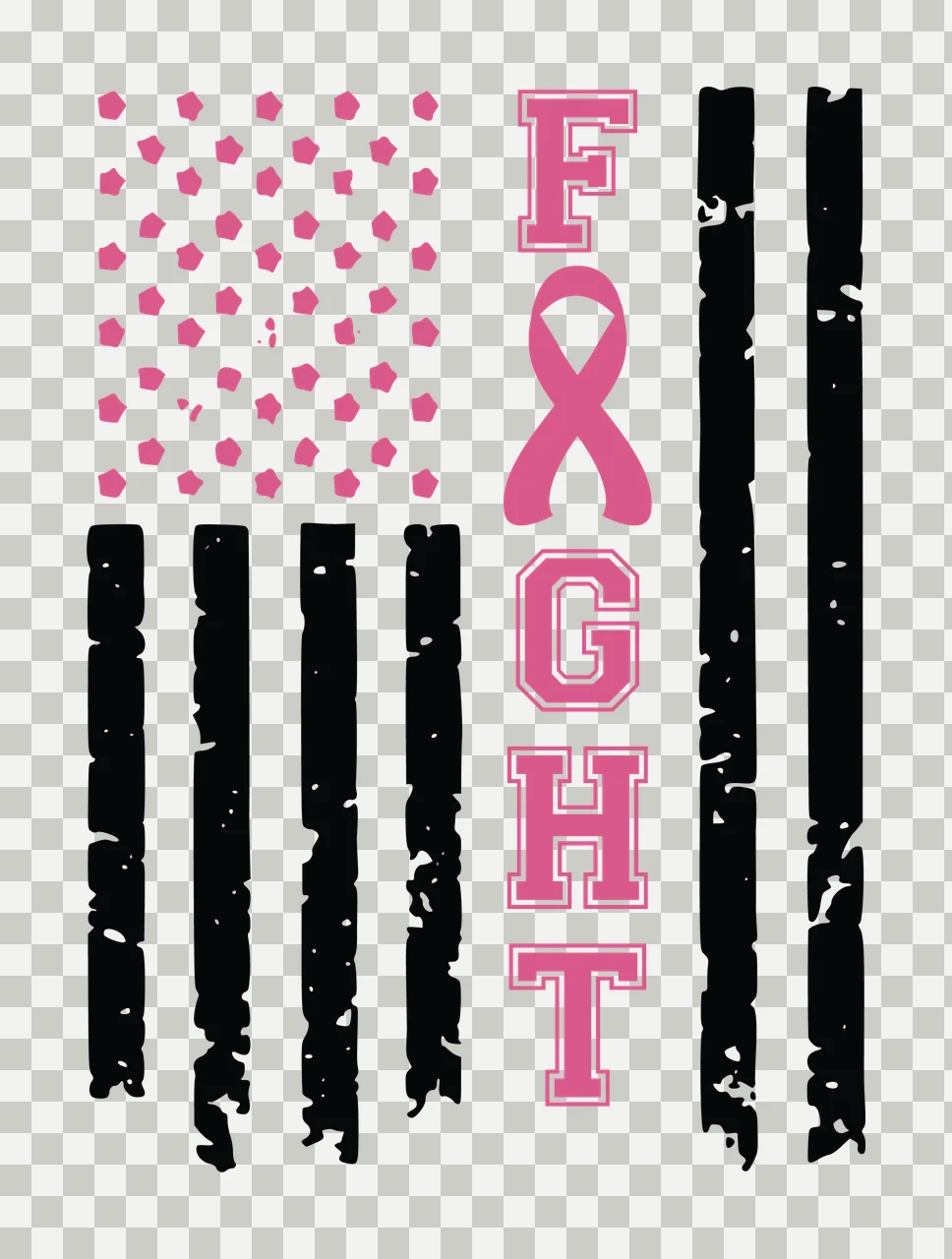 Flag Fight Distressed Ribbon Symbol vertical layout stars stripes transparency and detail preview thumbnail