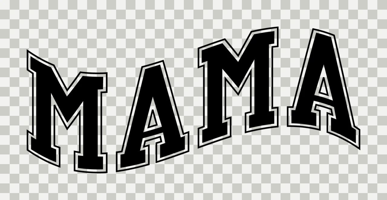 Mama Text Arching With Serif Font transparency and detail preview thumbnail