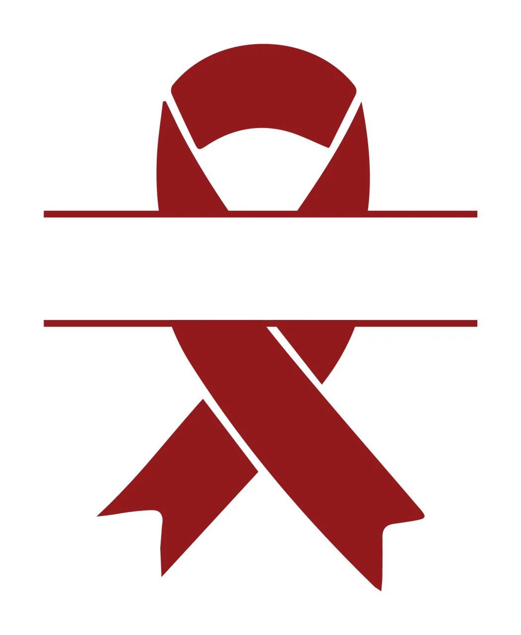 Ribbon Awareness Bisected With Banner And Frame
