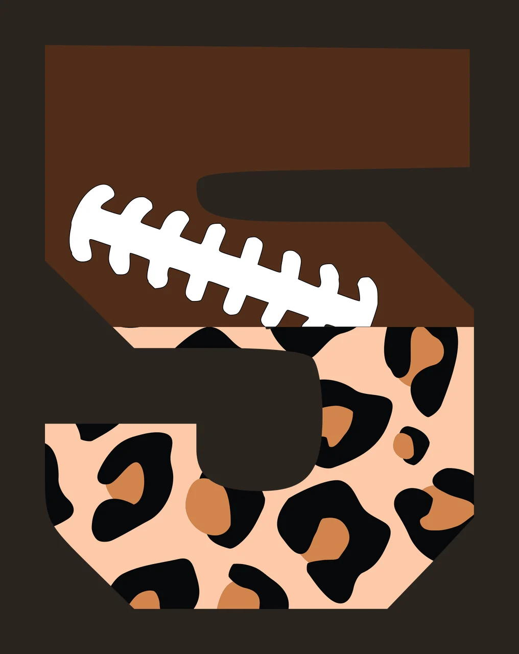 Football Font Half Leopard Character 28 american gridiron touchdown contrast preview thumbnail