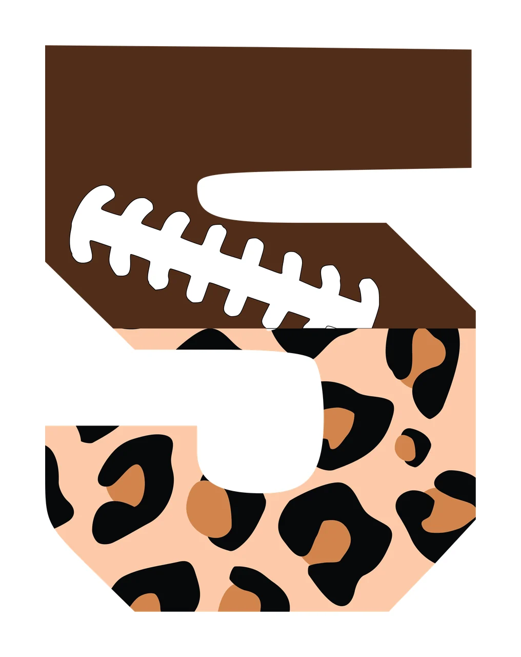 Football Font Half Leopard Character 28 american gridiron touchdown