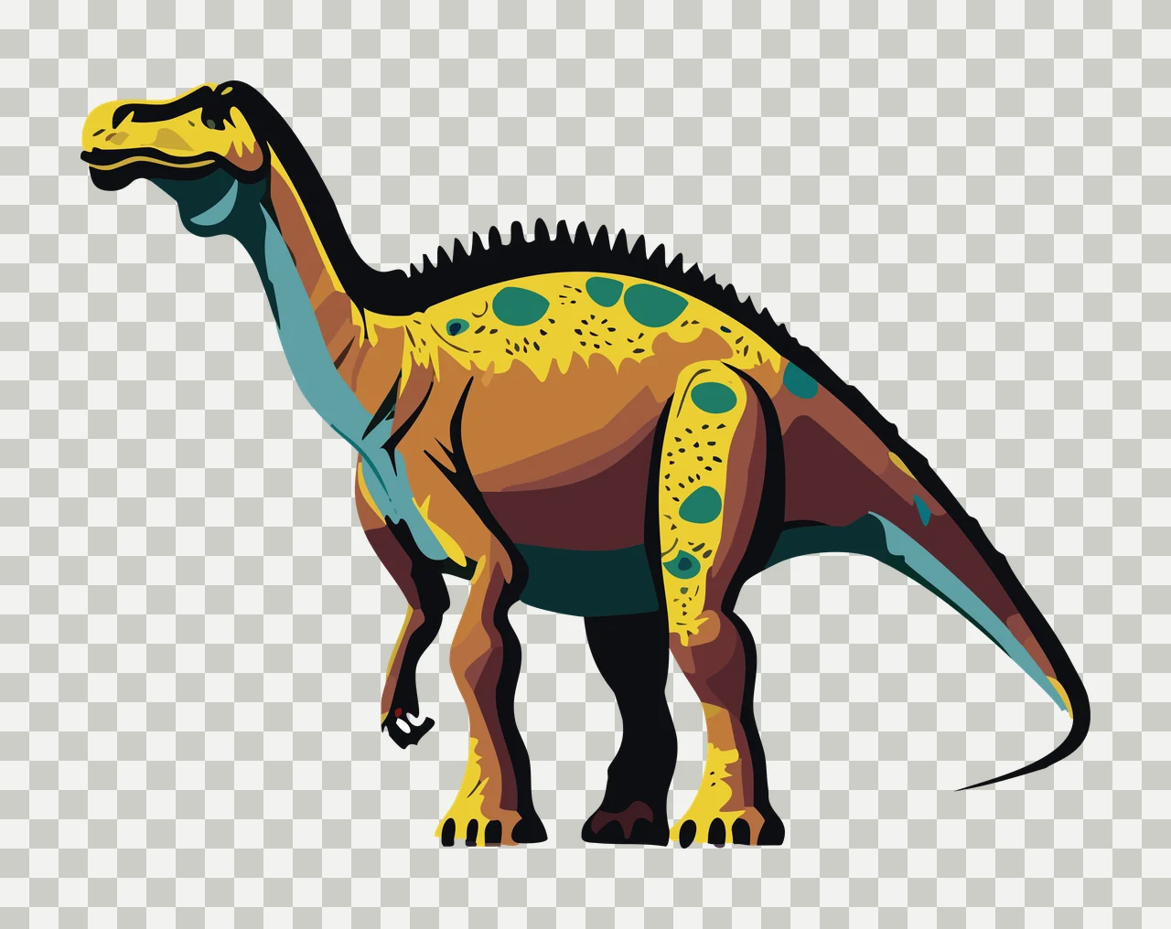 Dinosaur Standing With Spiny Back silhouette black white reptile transparency and detail preview thumbnail