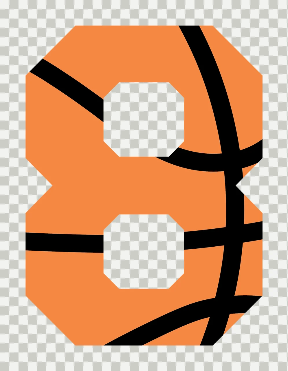 Can Glass Wrap Number 8 With Basketball transparency and detail preview thumbnail