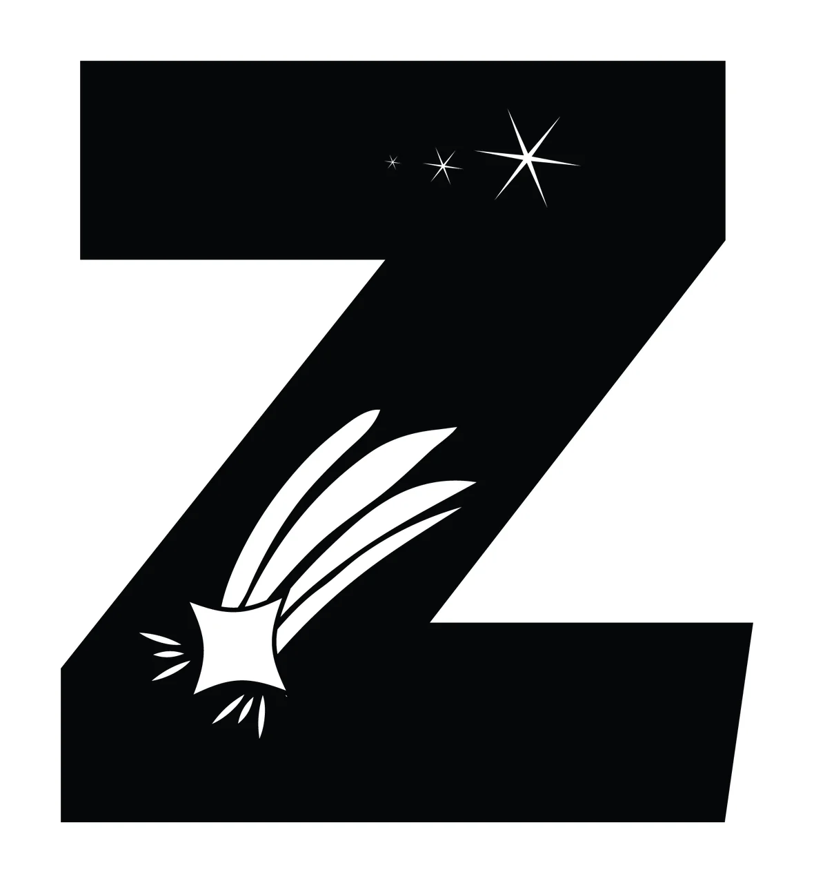 Space Z Letter With Shooting Star