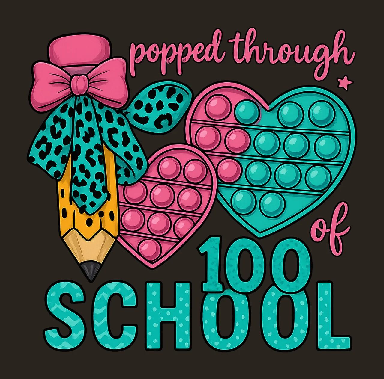 Popped Through 100 Days Of School 100 Days Poppin Design contrast preview thumbnail