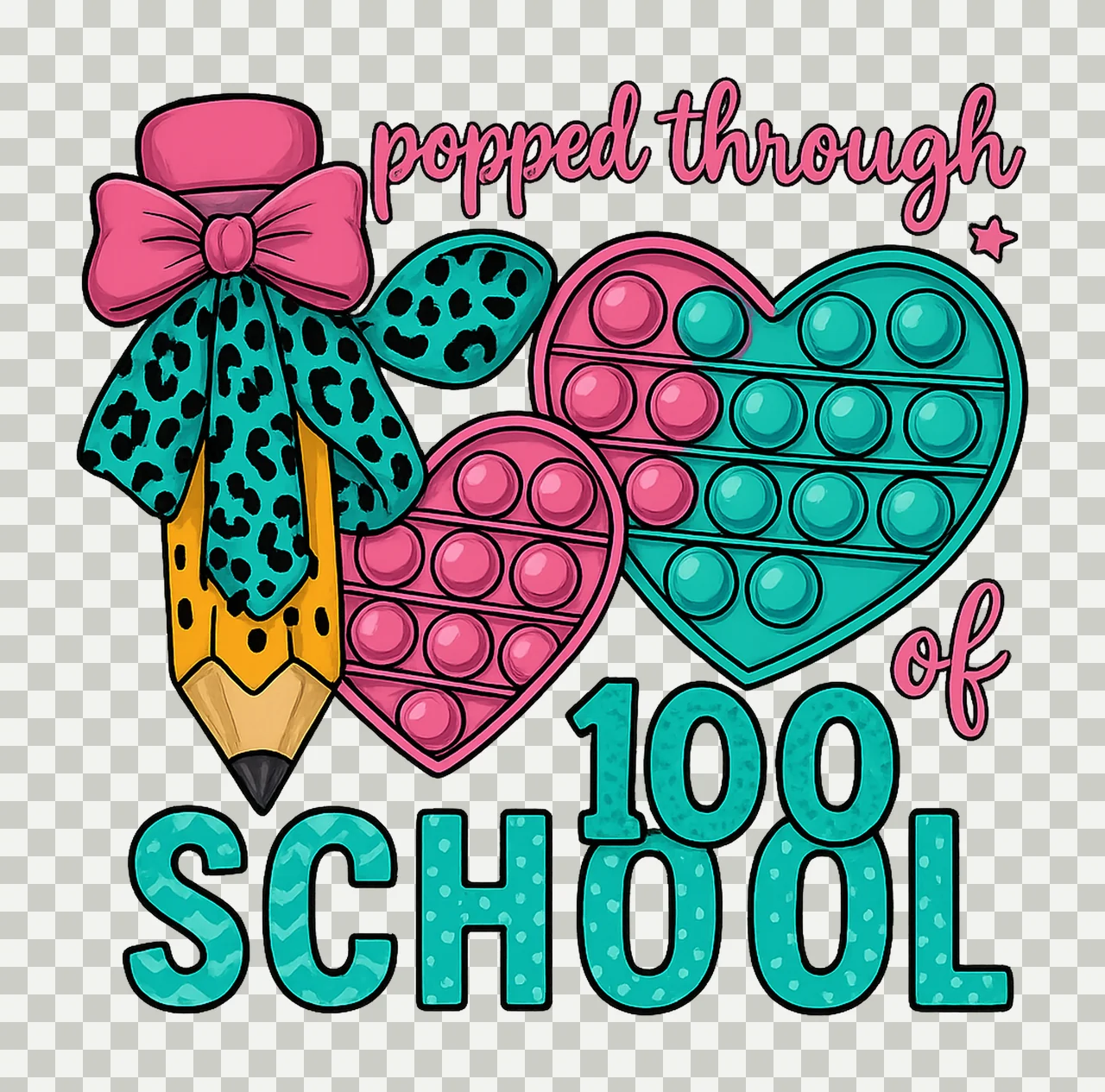 Popped Through 100 Days Of School 100 Days Poppin Design transparency and detail preview thumbnail