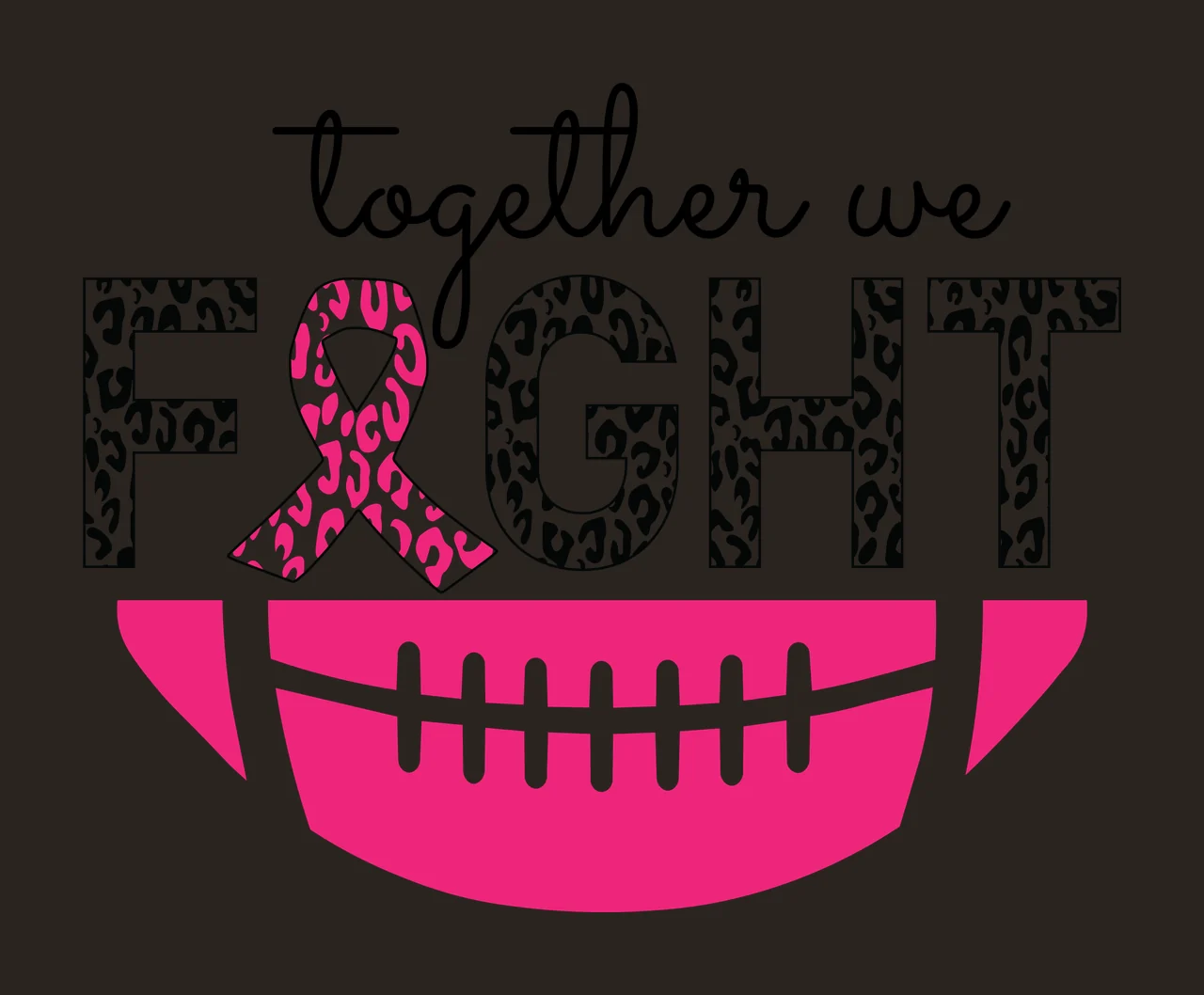 Leopard Together We Fight Ribbon Football Graphic print black contrast preview thumbnail