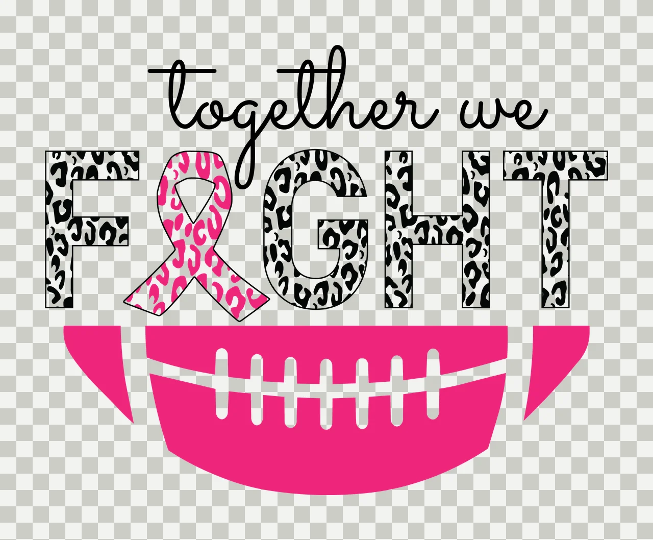 Leopard Together We Fight Ribbon Football Graphic print black transparency and detail preview thumbnail