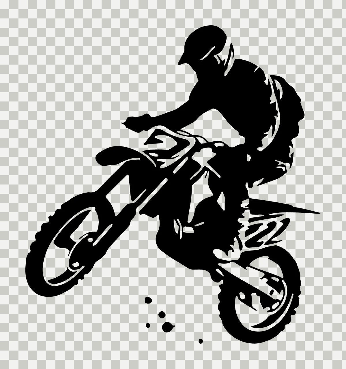 Motocross 22 Rider Jumping Dirt Bike motorcycle helmet silhouette transparency and detail preview thumbnail
