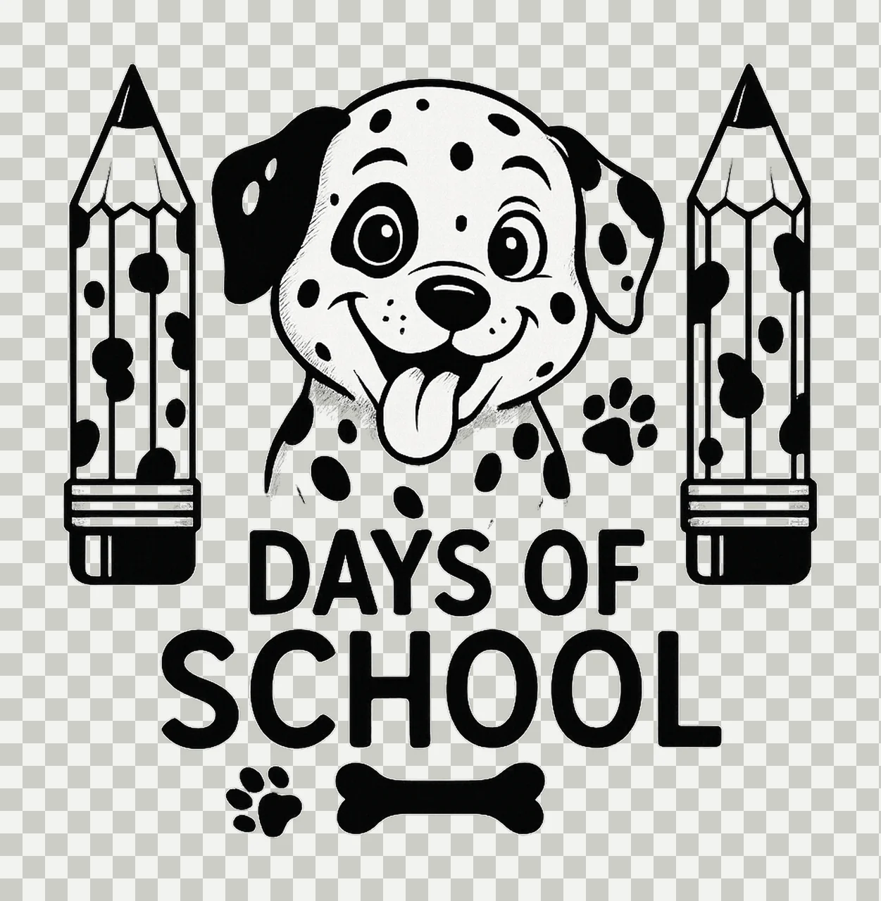 101 Days of School Dalmatian Survived 100 Days School Dog transparency and detail preview thumbnail