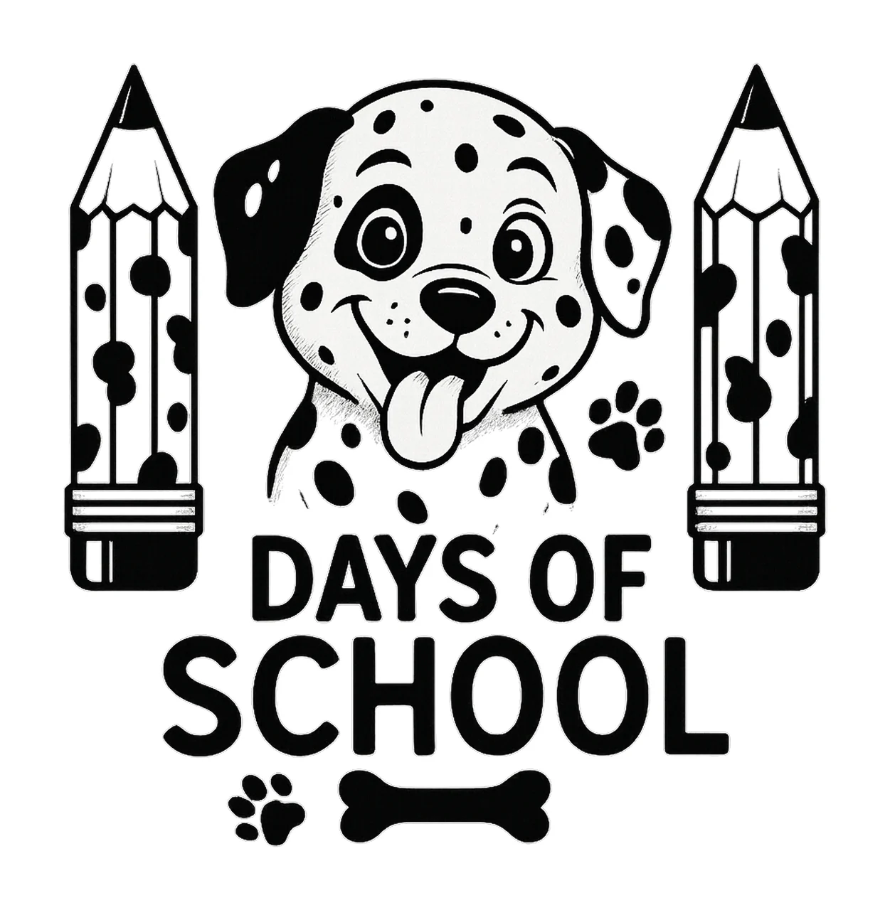 101 Days of School Dalmatian Survived 100 Days School Dog
