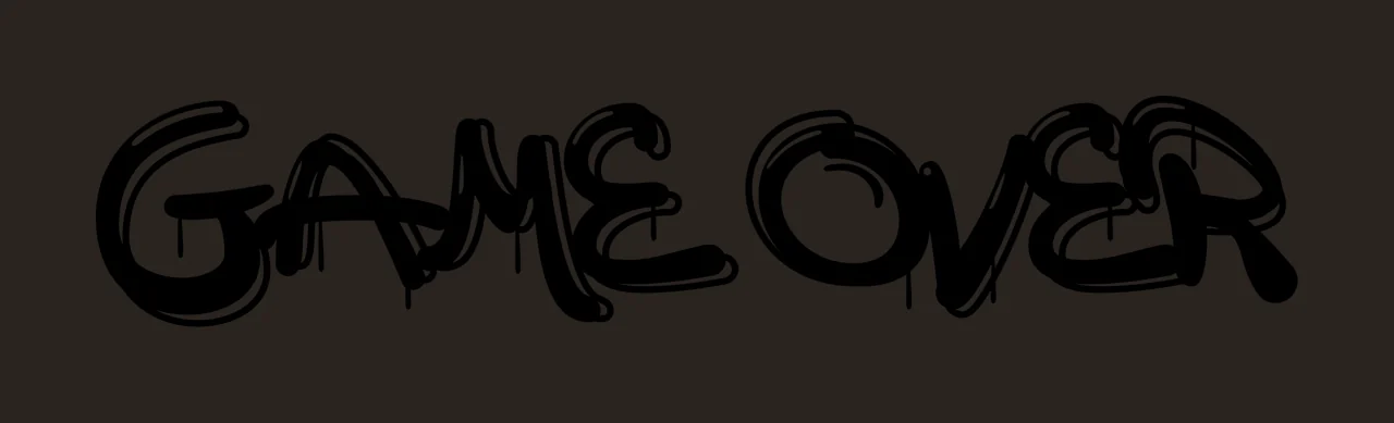 Game Over Graffiti Text letters black white dripping bold contrast preview thumbnail