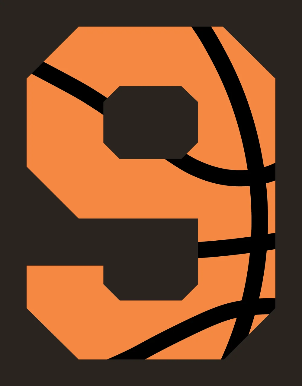 Can Glass Wrap Number Nine Orange Basketball Texture contrast preview thumbnail