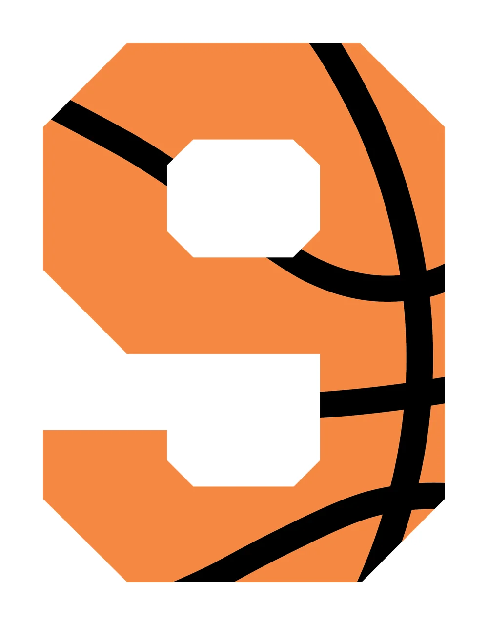 Can Glass Wrap Number Nine Orange Basketball Texture