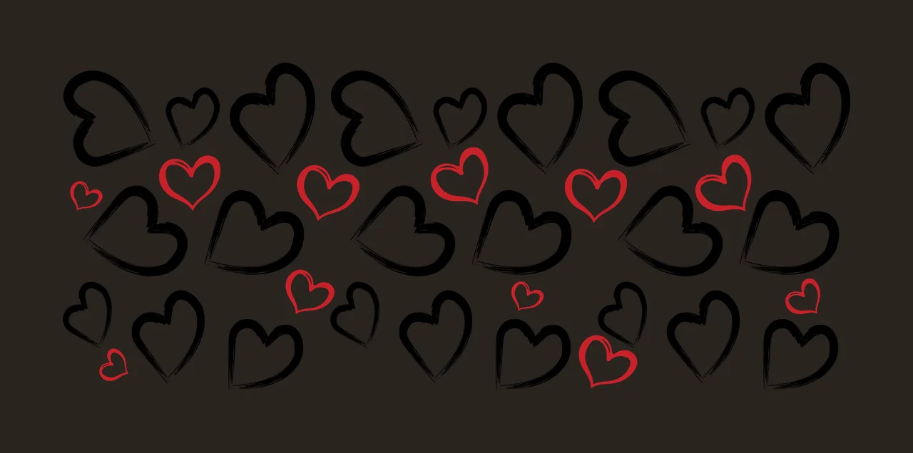 Can Glass Wrap Repeating Heart Outline Border Background outlines contrast preview thumbnail
