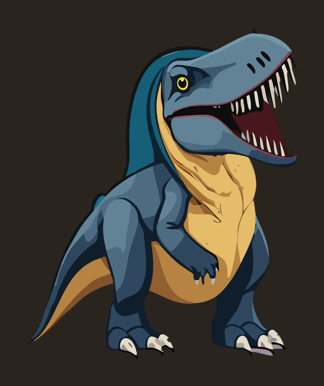 Dinosaur T Rex Black Silhouette Illustration standing teeth contrast preview thumbnail