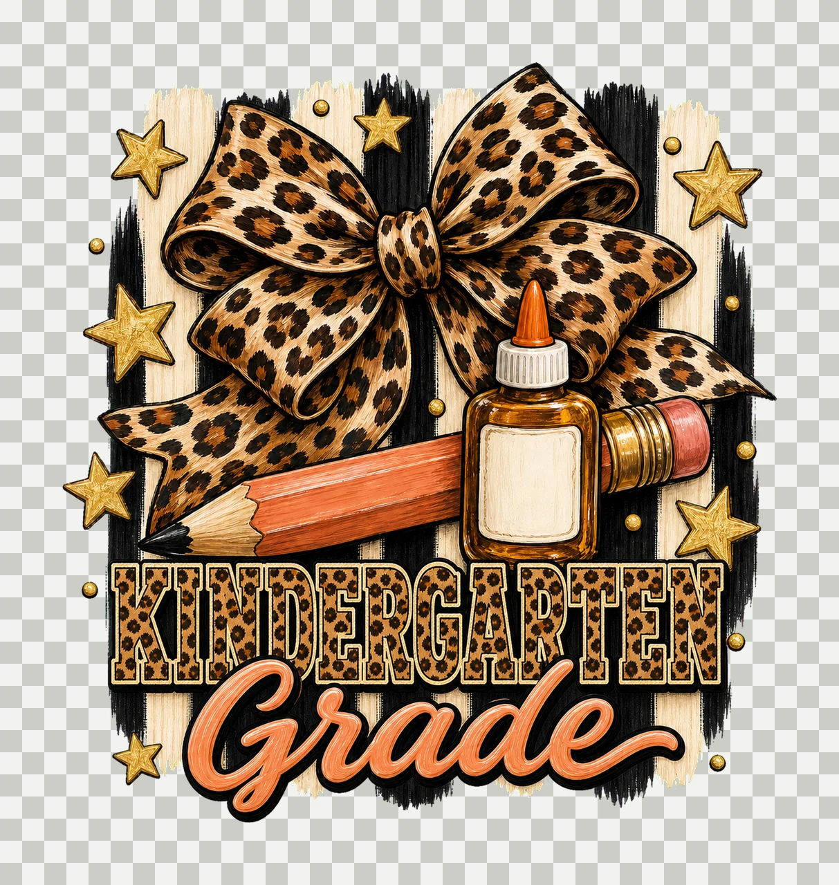 Leopard Coquette Pencil Back To School Pre Variation B transparency and detail preview thumbnail