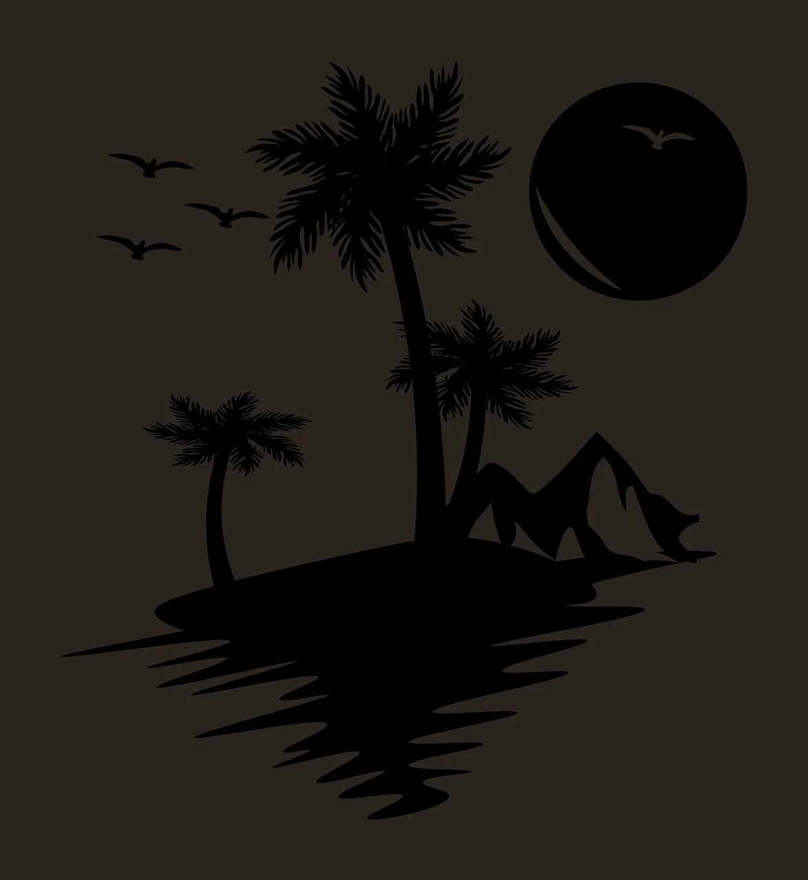 Palm Tree Trees Island Sunset Silhouette landscape sun bird contrast preview thumbnail