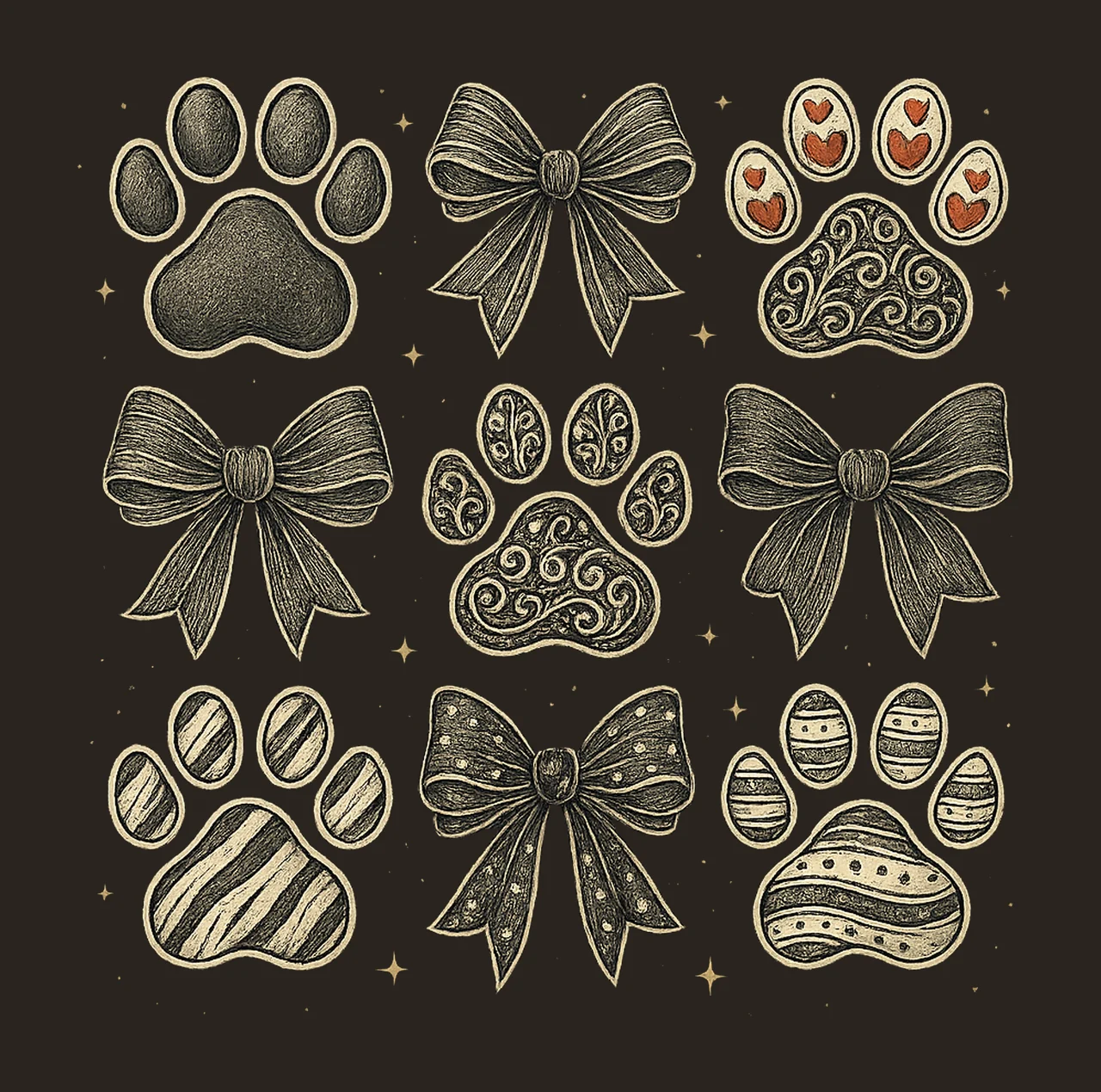 Valentine coquette dog paw Valentines day design Dog is my contrast preview thumbnail
