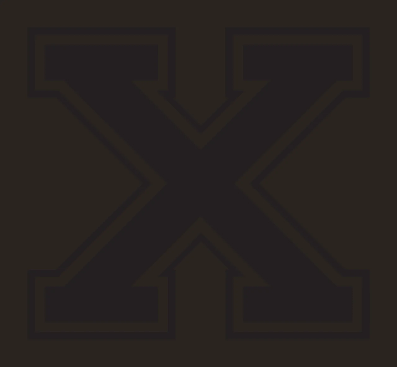 X Letter Design with block typography, double outline border and slab serifs in black and white contrast preview thumbnail