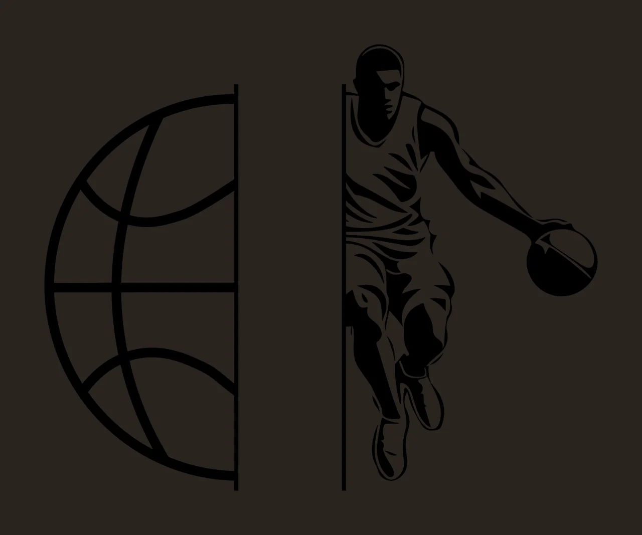 Can Glass Wrap Basketball Player Dribbling Ball Silhouette contrast preview thumbnail