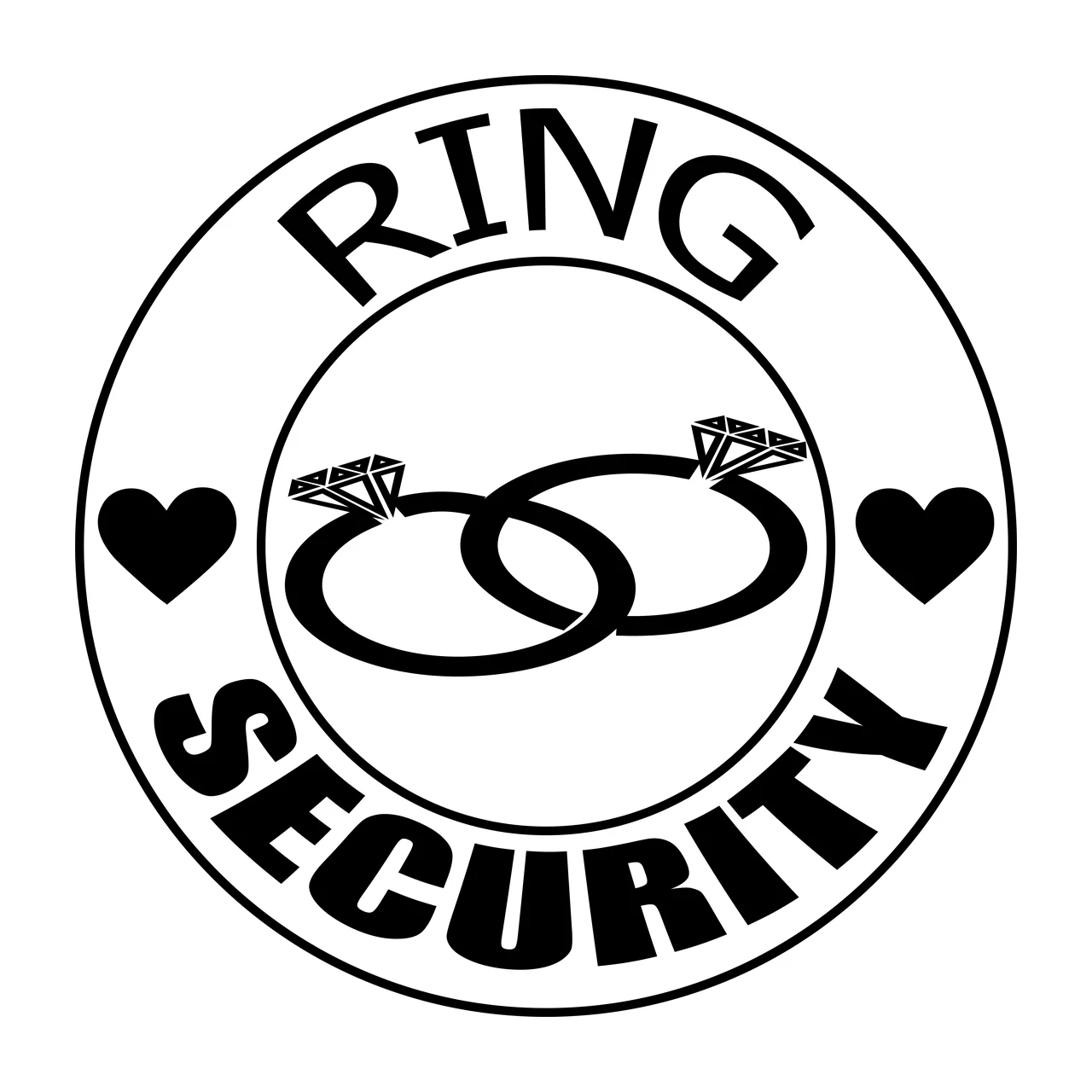 Ring Security Badge With Wedding Rings displaying text heart