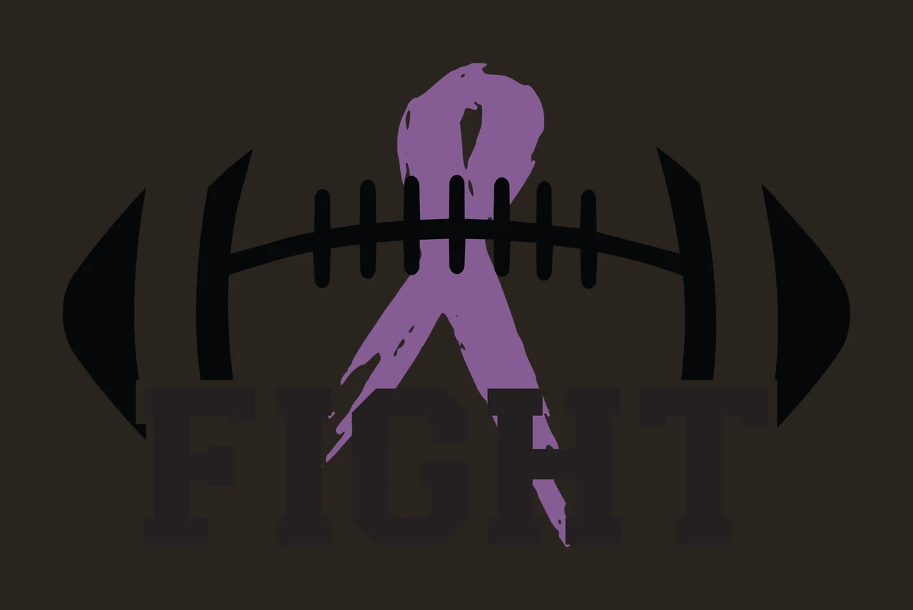 Fight Ribbon Superimposed With Black And White Silhouette contrast preview thumbnail