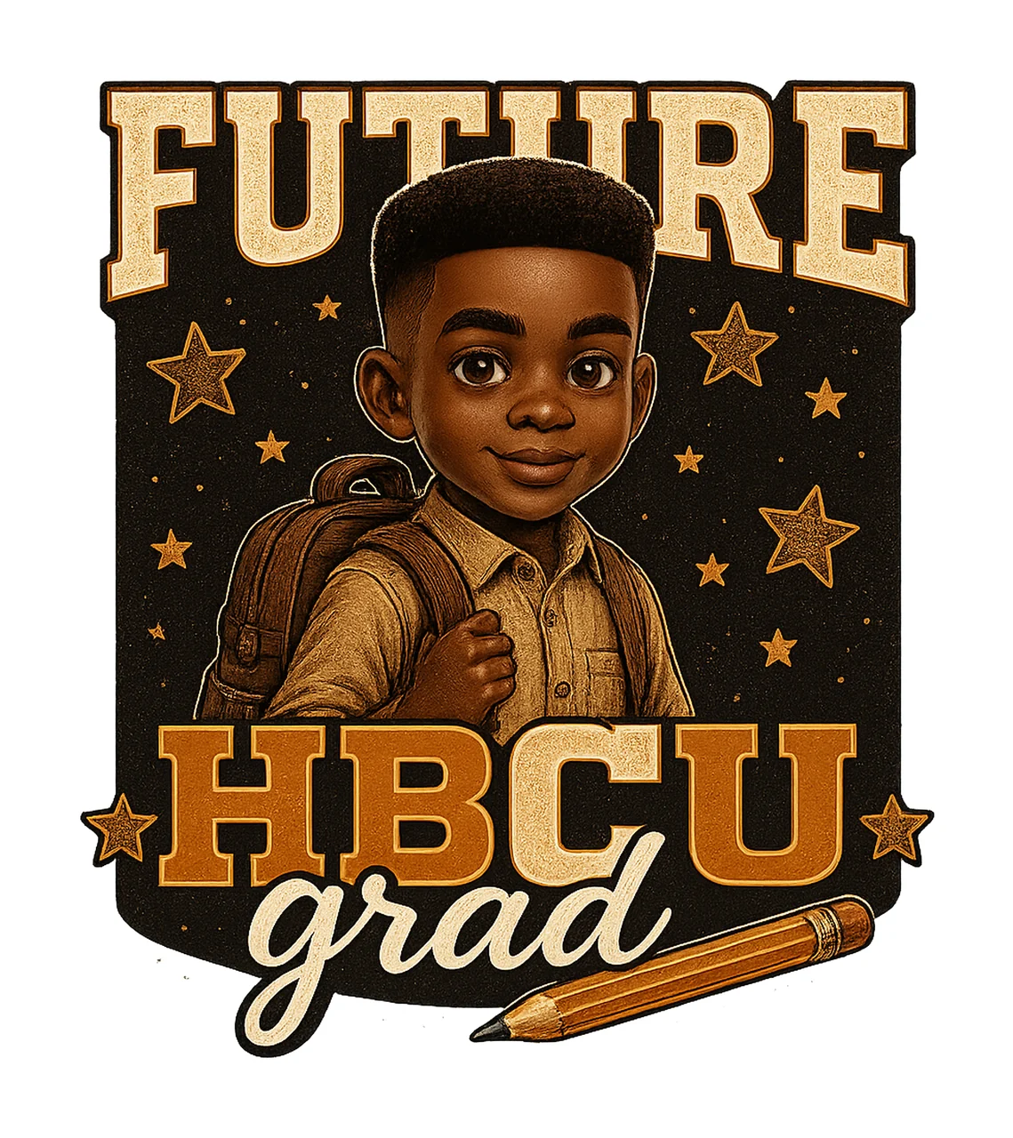 Future HBCU Grad Back to School Black Boy Artwork HBCU Pride