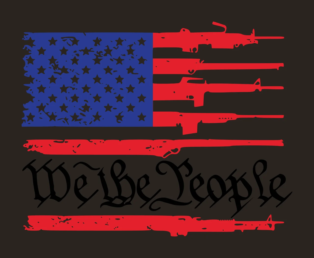 We People Flag A We The People Horizontal stars rifles Variation contrast preview thumbnail